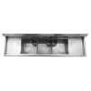 thorinox tts-1818-rl18 three compartment sink two drain board top view