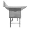 thorinox tts-2424-l24 three compartment sink left drain board side view