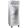 traulsen g11010 one section reach in refrigerator glass door left side view