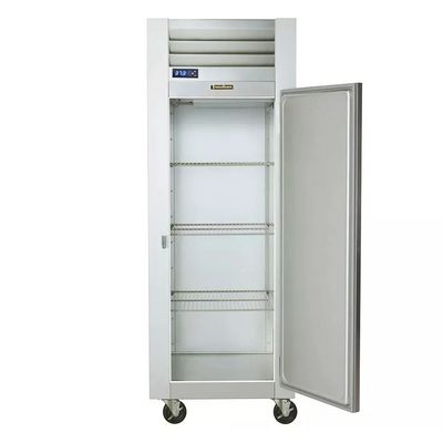 traulsen g12010 one section reach in freezer solid door door open