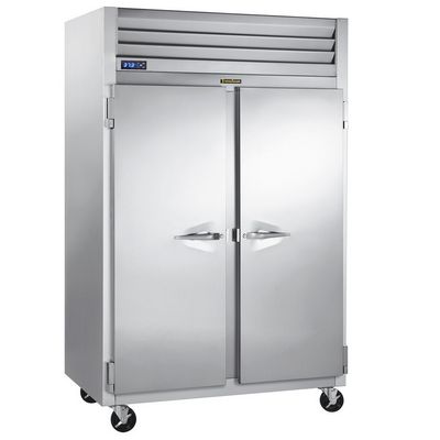 traulsen g20010 two section reach in refrigerator full door left side view