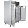 traulsen g21010 two section reach in refrigerator glass door door open