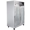 traulsen g21011 two section reach in refrigerator glass door left side view