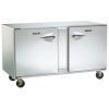 traulsen uht48lr-sb undercounter refrigerator hinged doors stainless steel back left side view