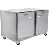 traulsen uht48lr undercounter refrigerator hinged doors stainless steel back left side view