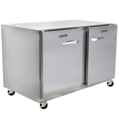 traulsen uht48lr undercounter refrigerator hinged doors stainless steel back left side view