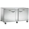 traulsen uht60lr-sb undercounter refrigerator hinged doors stainless steel back left side view
