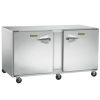 traulsen uht60lr undercounter refrigerator hinged doors stainless steel back left side view