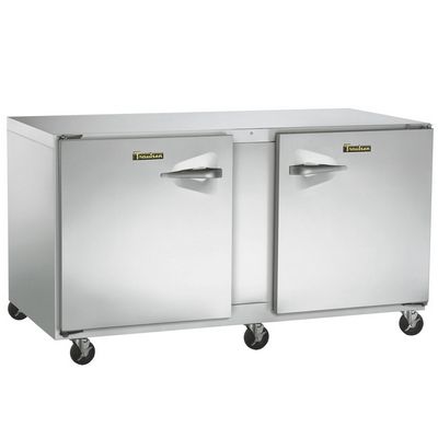 traulsen uht72lr compact undercounter refrigerator hinged doors stainless steel back left side view
