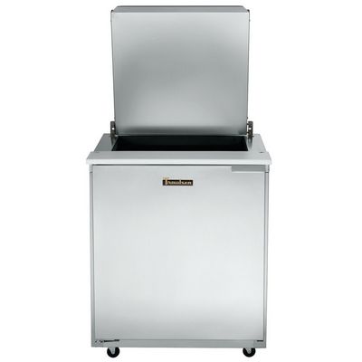 traulsen ust2706l compact sandwich prep table hinged flat top top door open