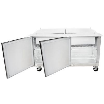 traulsen ust6024ll refrigerated sandwich prep table front door open