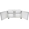 traulsen ust6024lr refrigerated sandwich prep table front door open