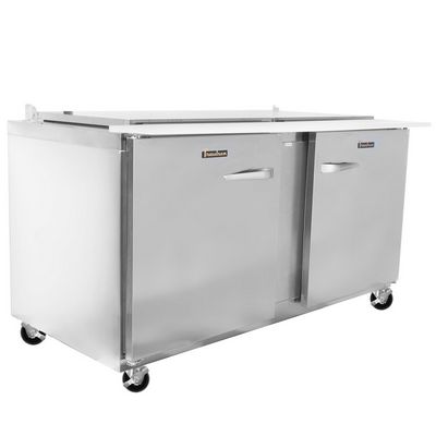 traulsen ust6024lr refrigerated sandwich prep table left side view