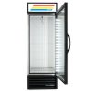 true gdm-23f-ld glass merchandising freezer door open