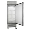 true t-19f solid reach in freezer door open