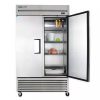 true t-43f solid reach in freezer door open