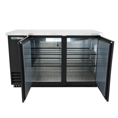 true tbb-2 back bar refrigerator solid door door open
