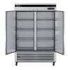 turbo air tsf-49sd solid reach in freezer door open