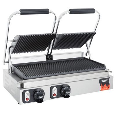 vollrath 40795 commercial grooved sandwich grill side view