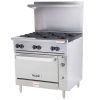 vulcan 36s-6bn commercial gas range with standard oven base righ side view