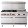 vulcan sx60f-6b24g commercial gas range with griddle front view
