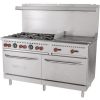 vulcan sx60f-6b24g commercial gas range with griddle right sdie view