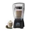 waring mx1500xtx beverage blender with sound enclosure filled with drink