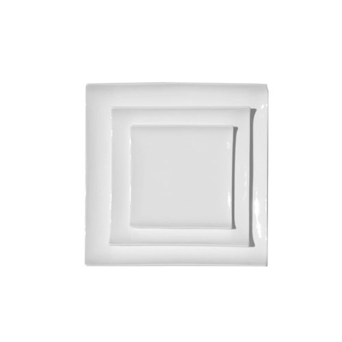 William BCMX.02.14 Fine Bone China Square Plate with Curled Edge - 5.5in