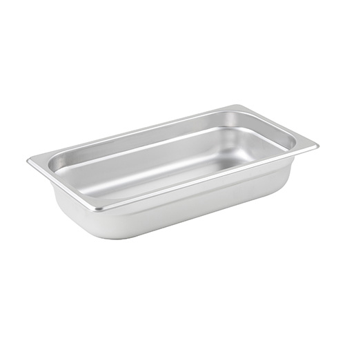Winco 1/3 Size Stainless Steel Anti-jam Steam Table Pan SPJM-302 - 2.5in Deep