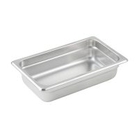 Winco 1/4 Size Stainless Steel Anti-jam Steam Table Pan SPJM-402 - 2.5in Deep