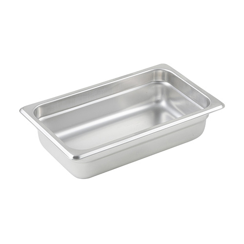 Winco 1/4 Size Stainless Steel Anti-jam Steam Table Pan SPJM-402 - 2.5in Deep