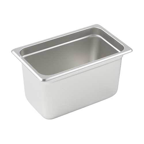 Winco 1/4 Size Stainless Steel Anti-jam Steam Table Pan SPJM-406 - 6in Deep
