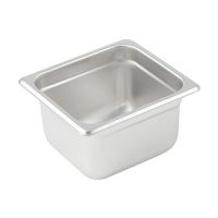 Winco 1/6 Size Stainless Steel Anti-jam Steam Table Pan SPJM-604 - 4in Deep