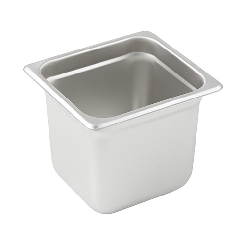 Winco 1/6 Size Stainless Steel Anti-jam Steam Table Pan SPJM-606 - 6in Deep