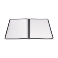 Winco PMCD-9K Black Double Fold Menu Cover - 9.37in x 12.12in