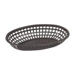 Winco POB-K Black Fast Food Oval Baskets - 1doz