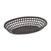 Winco POB-K Black Fast Food Oval Baskets - 1doz