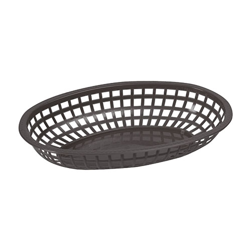 Winco POB-K Black Fast Food Oval Baskets - 1doz