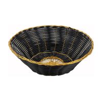 Winco PWBK-8R Black/Gold Poly Woven Round Baskets - 1doz