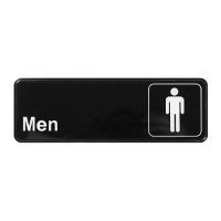Winco SGN-311 Black Information Sign "Men" - 3in x 9in