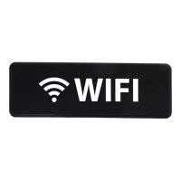 Winco SGN-330 Black Information Sign "WiFi" - 3in x 9in