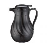 Winco VSW-64K Black Insulated Swirl Design Beverage Server - 64oz