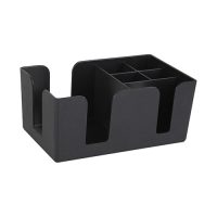 Winco BC-6 Black Plastic Bar Caddy - 6 Compartments
