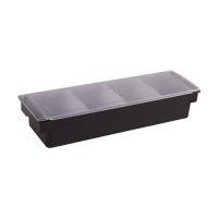 Winco CCH-4 Black Plastic Condiment Holder - 4 Compartments