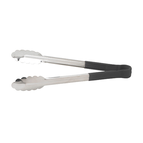 Winco UTPH-12K Black Stainless Steel Utility Tong - 12in