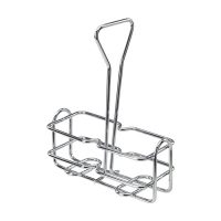 Winco WH-3 Chrome Plated Cruet Rack for Oil/Vinegar Bottles - 6oz