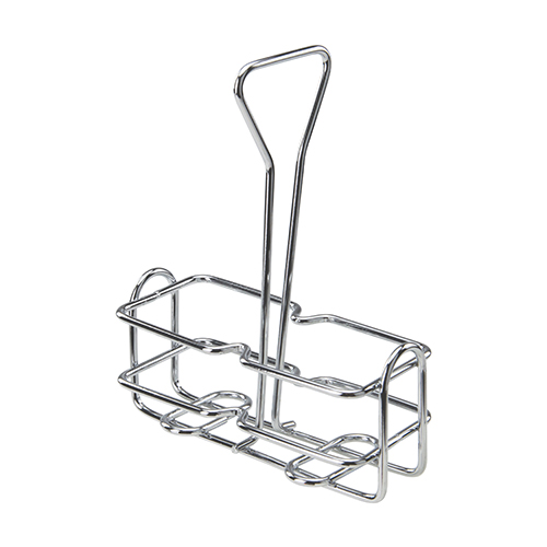Winco WH-3 Chrome Plated Cruet Rack for Oil/Vinegar Bottles - 6oz
