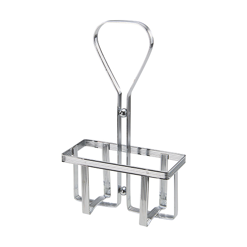 Winco WH-5 Chrome Plated Cruet Rack for Oil/Vinegar Bottles - 6oz