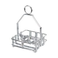 Winco WH-7 Chrome Plated Cruet Rack for Shaker & Packets - Salt/Pepper/Sugar