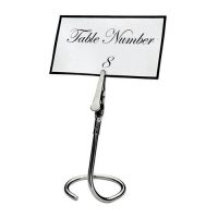 Winco TCD-3C Chrome Plated Table Sign Clips With C Swirl Base - 6pcs/pk